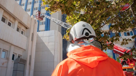 Selçuk Üniversitesi Tıp Fakültesi Hastanesinde yangın eğitimi ve tatbikatı